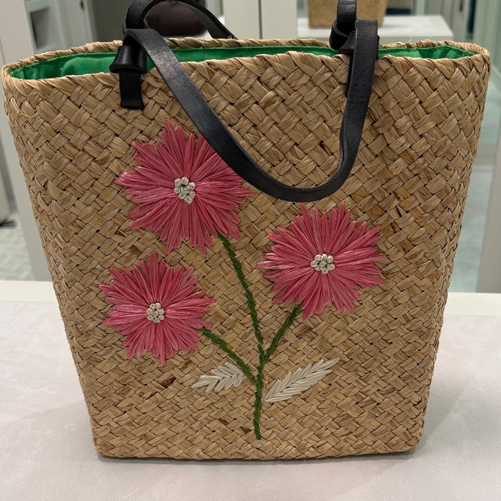 Vintage Kate Spade Straw Tote Bag